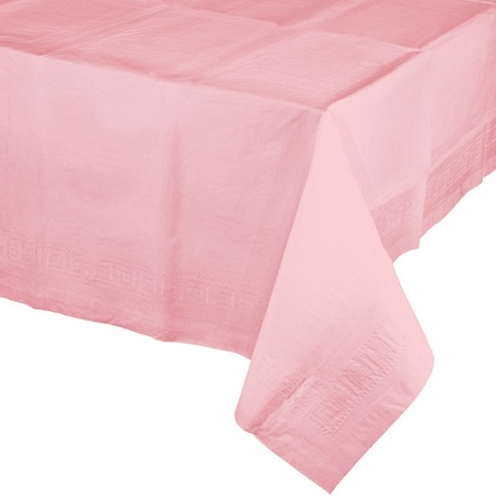 2x Tablecloths light pink 274 x 137 cm