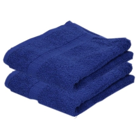 2x Luxe handdoeken blauw 50 x 90 cm 550 grams