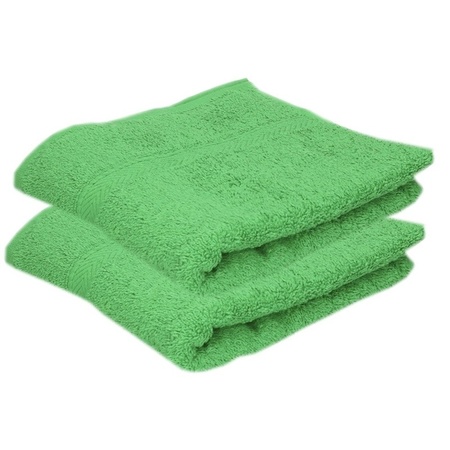 2x Luxe handdoeken groen 50 x 90 cm 550 grams