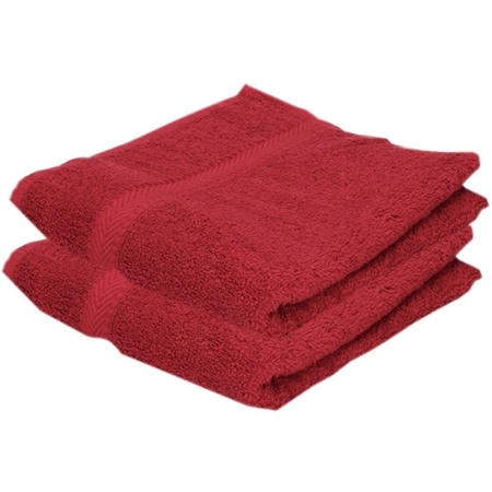 2x Wine red towels 50 x 90 cm 550 grams