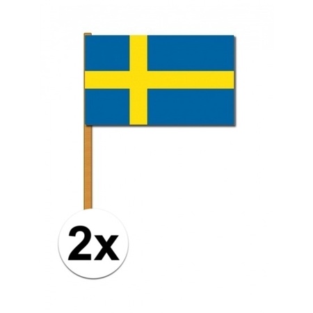 2x Luxe zwaaivlag Zweden