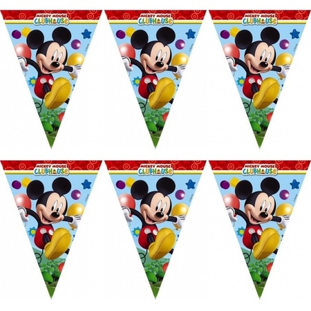 2x Mickey Mouse vlaggenlijnen 2,3 meter