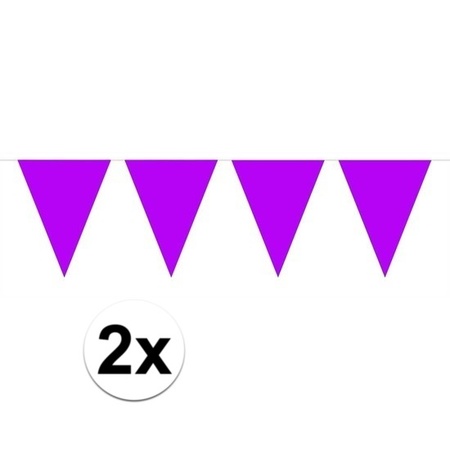 2x Mini bunting purple