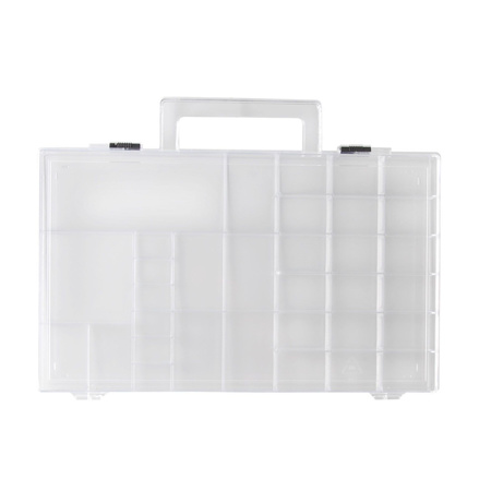 2x Storage boxes with 36 compartments 25 cm