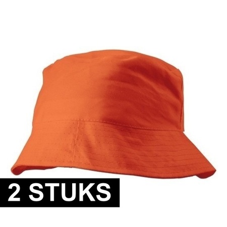 2x Orange fishermans hat