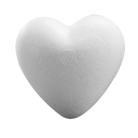 2x Styrofoam hearts 15 cm