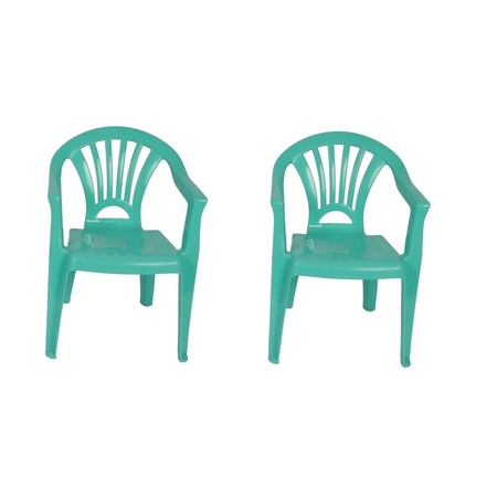2x Plastic mint chairs for children 37 x 31 x 51 cm