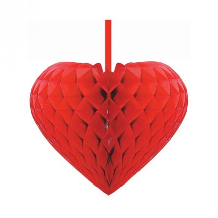 2x Rode decoratie hartjes versiering 15 cm