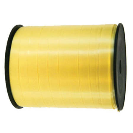 2x rollen cadeaulint/sierlint in de kleur geel 5 mm x 500 meter