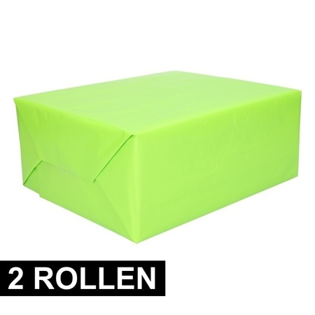 2x Wrapping paper bright green 200 cm