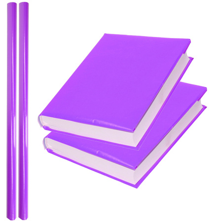 2x Rolls Cover paper school books purple 2 meter