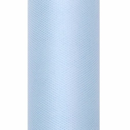 2x Rollen tule stof lichtblauw 50 cm breed