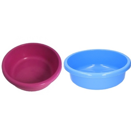 2x Washing basin blue/pink 9 liter