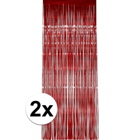 2x Red door curtain 244 cm 
