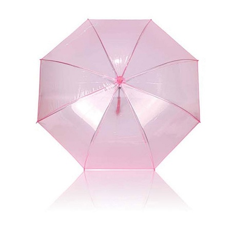 2x Pink plastic umbrellas 92 cm
