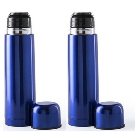 2x Vacuum flasks 500 ml blue