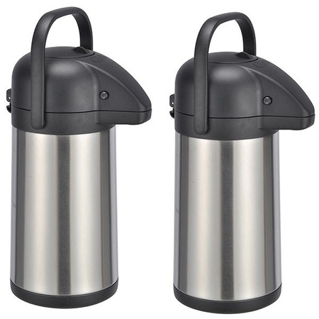 2x Thermal isolated coffee/tea jugs/carafes 2.2 liters
