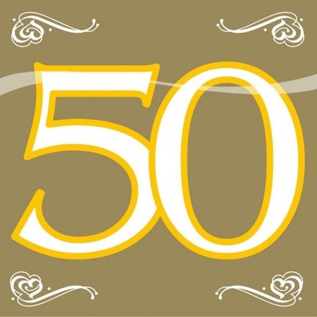 2x 50 years napkins gold 20 pcs