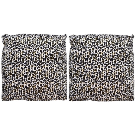 2x Sofa cushions with cheetah print 45 cm