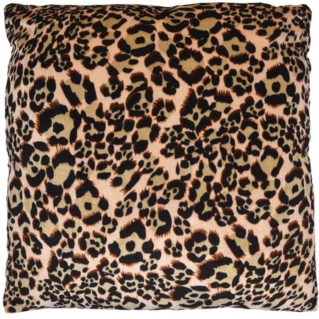 2x Sofa cushions with panther print 45 cm