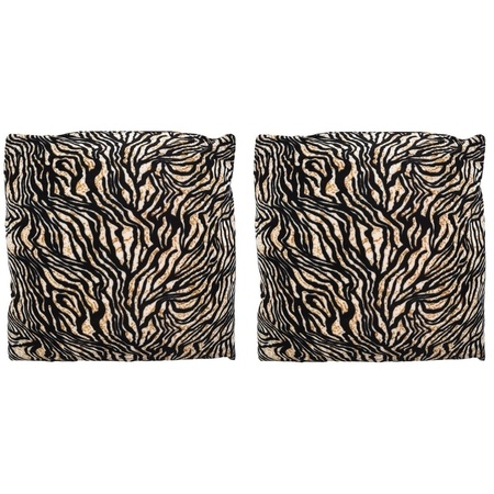 2x Sofa cushion with tiger print 45 cm