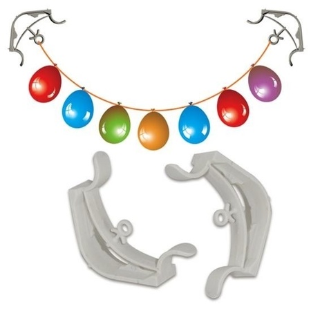 2x Garland/decorations hanging clamps white