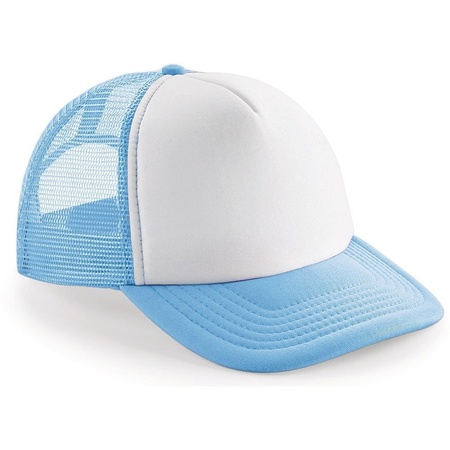 2x Snapback trucker cap light blue/white for adults