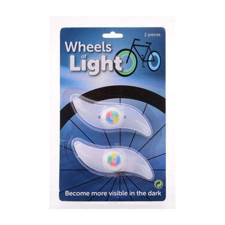 2x Spaakverlichting fiets wieldecoratie 12 cm multicolor