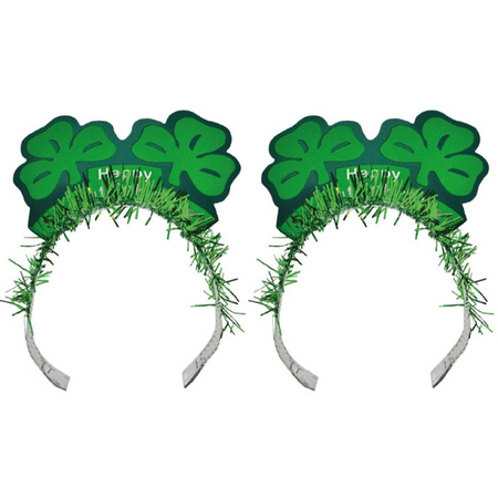 2x St. Patricks day diademen/haarbanden voor volwassenen