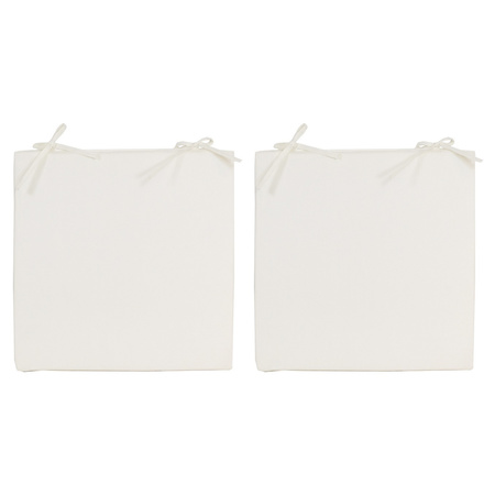 2x Pillows for garden chairs in ivory white 40 x 40 cm