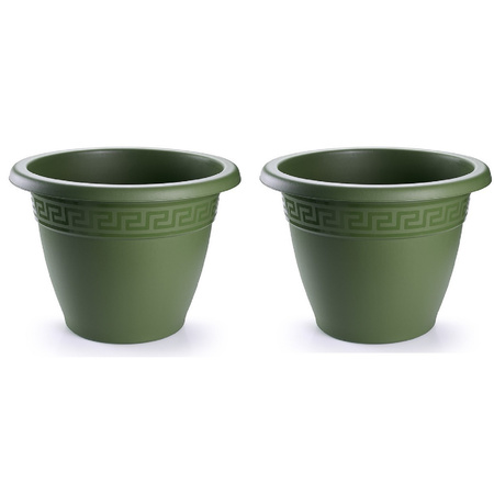 2x pieces plant pots green round diameter 50 cm