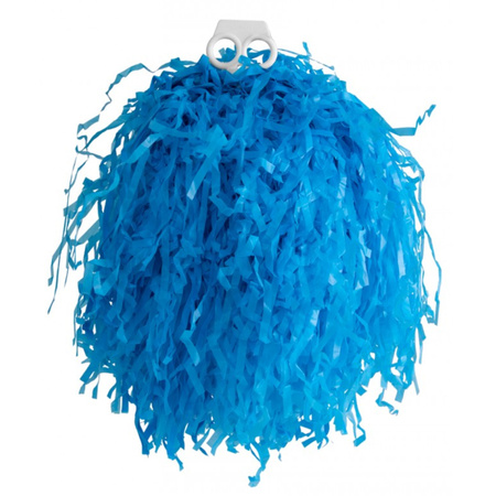 2x Stuks cheerball/pompom blauw met ringgreep 33 cm 