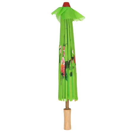 2x stuks chinese deco paraplu groen 40 cm