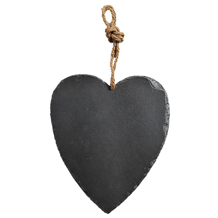 2x pieces decorative hearts 27 cm slate