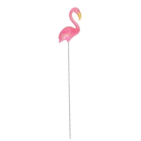 2x stuks dierenbeeld flamingo vogel 72 cm tuinbeeld steker