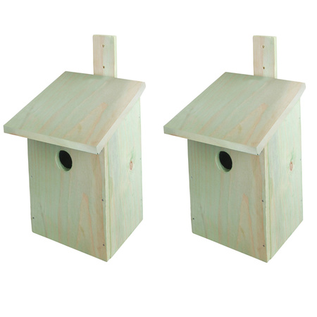 2x Stuks doe-het-zelf houten vogelhuisjes/nestkasten 23 cm
