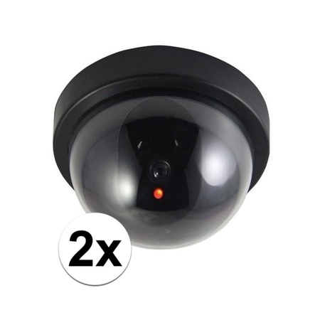 2x Dummy security cameras with LED