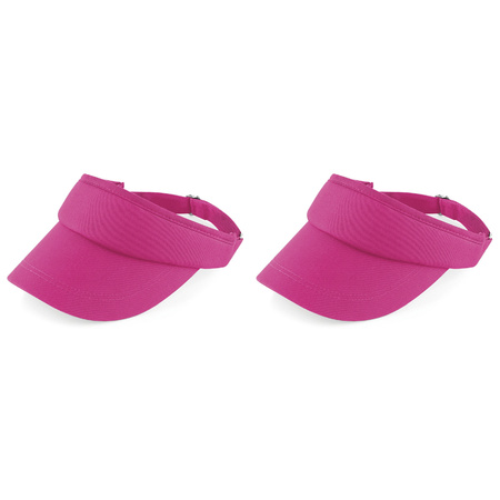 2x pieces pink sports sunvisor hat for adults