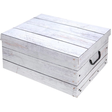 2x stuks grijs/witte opbergboxen/opbergdozen - 52 x 38 cm