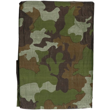 2x stuks groen camouflage afdekzeilen / dekzeilen 3 x 4 meter