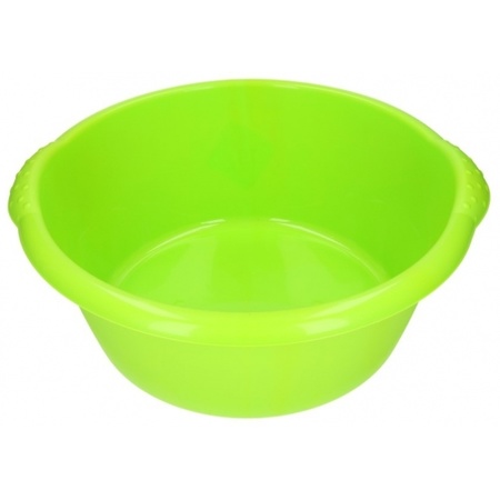 2x pieces big round dish pan green 15L