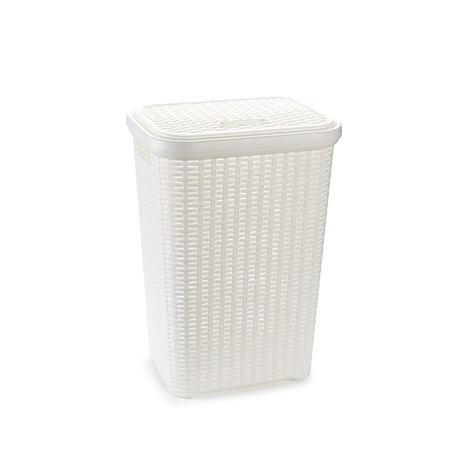 2x pieces large laundry basket 60 liters in white