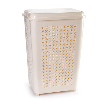 2x pieces large laundry basket 50 liters in beige