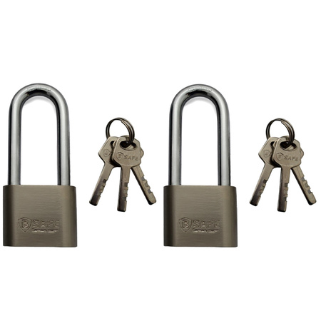 2x pieces padlock of stainless steel 50 mm