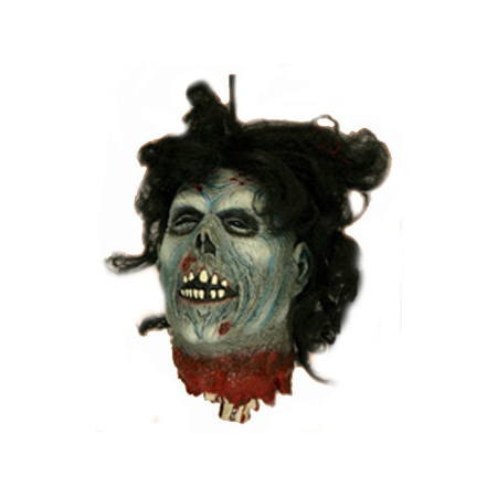 2x stuks horror zombie hoofd hangdecoratie 30 cm