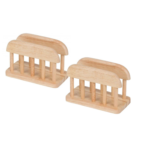 2x stuks houten servetten houders/standaard 15 cm