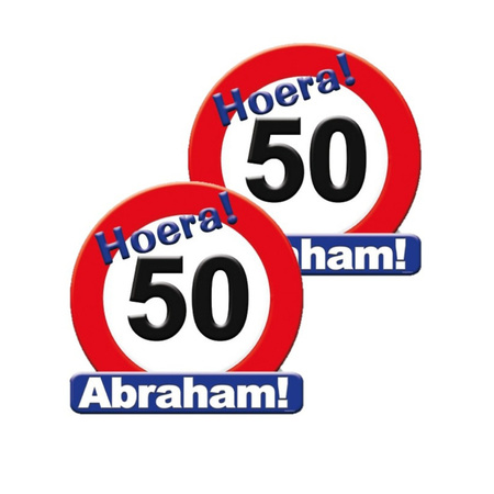 2x pieces decorative shield Abraham 50th birthday
