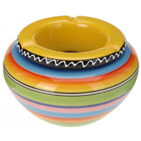 2x pieces colorful ashtray yellow 14 cm