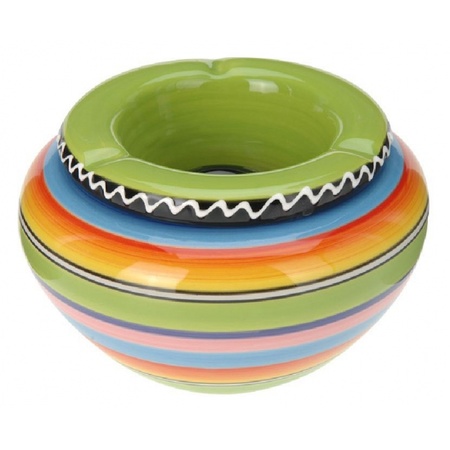 2x pieces colorful ashtray green 14 cm
