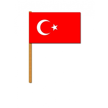 2x stuks luxe zwaaivlag Turkije 30 x 45 cm